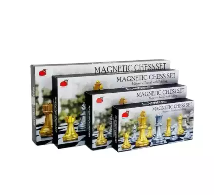 Шахматы магнитные, золотисто-серебряные, 24×12 см